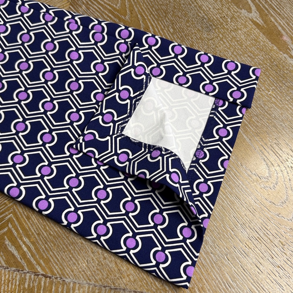 ZARA Geometric Purple Print Crop Flare Pant L - Picture 11 of 11